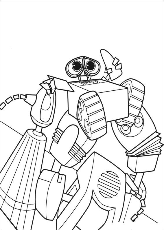 Plansa de colorat cu Wall E 20 13
